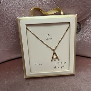A new day Gold tone Initial 'A' Pendant Necklace